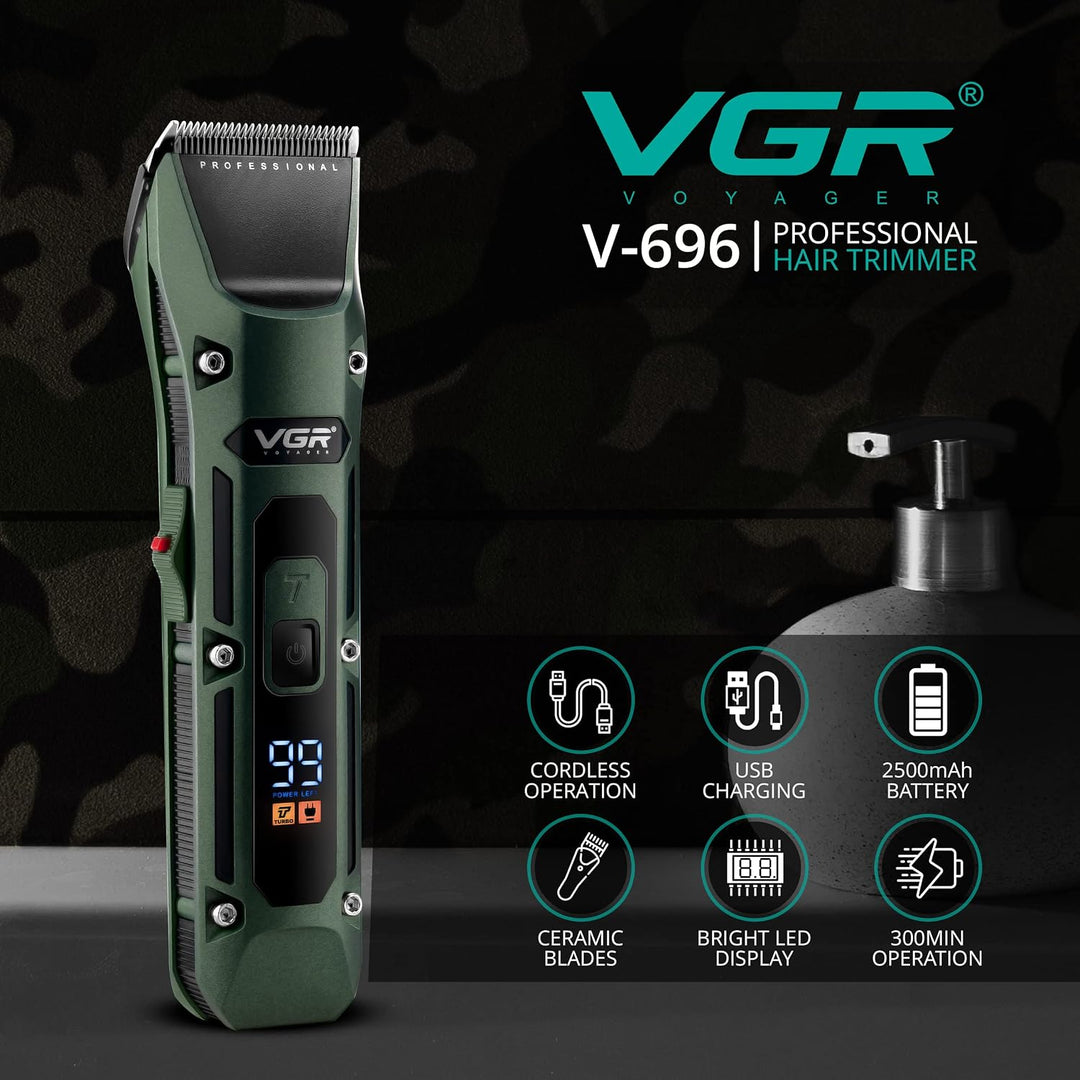 V-696 Professional Hair Clipper For Men, Forest Green
