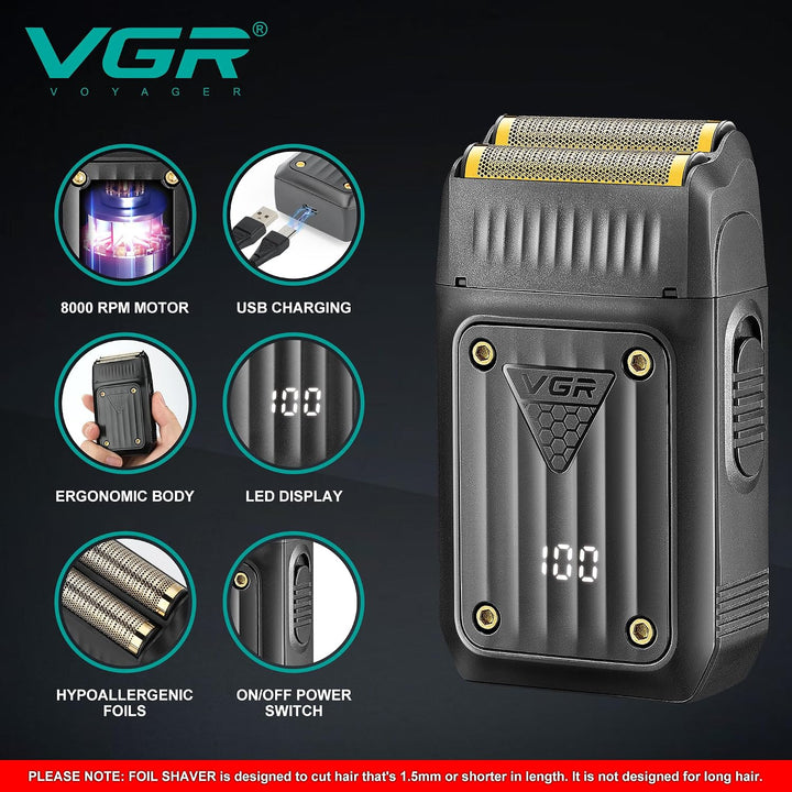 V-363 Cordless Foil Shaver For Men, Black