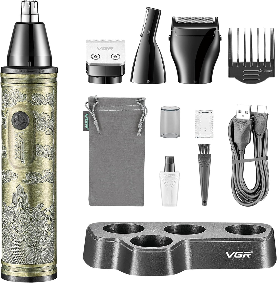 V-621 4-in-1 Nose & Ear Trimmer For Men, Gold