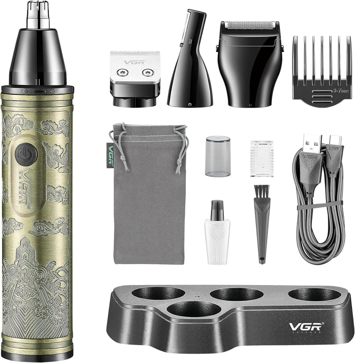 V-621 4-in-1 Nose & Ear Trimmer For Men, Gold