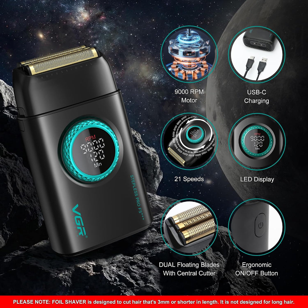 V-378 Professional Foil Shaver For Men, Black
