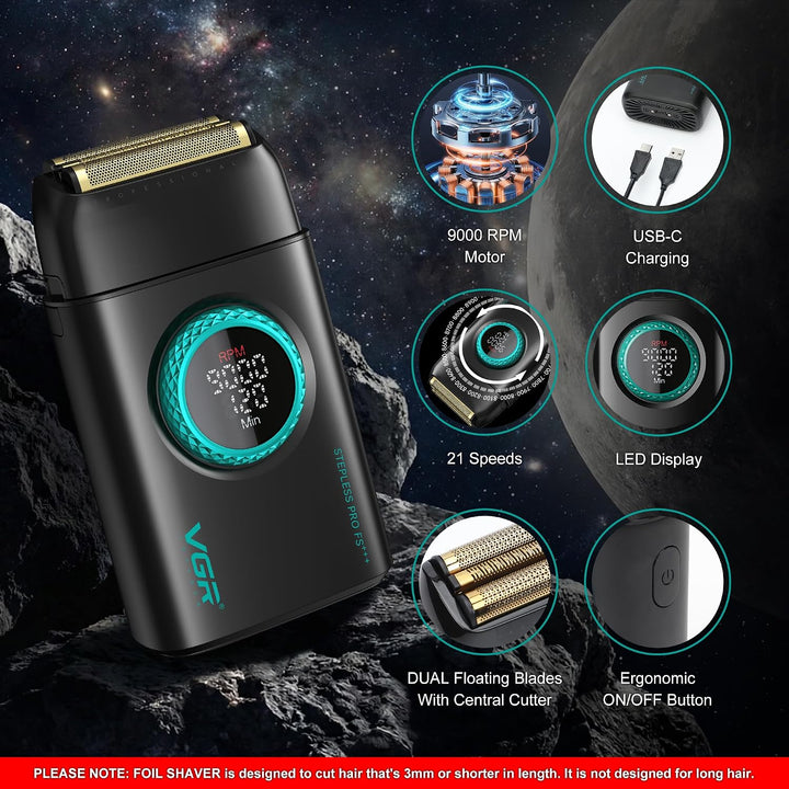 V-378 Professional Foil Shaver For Men, Black