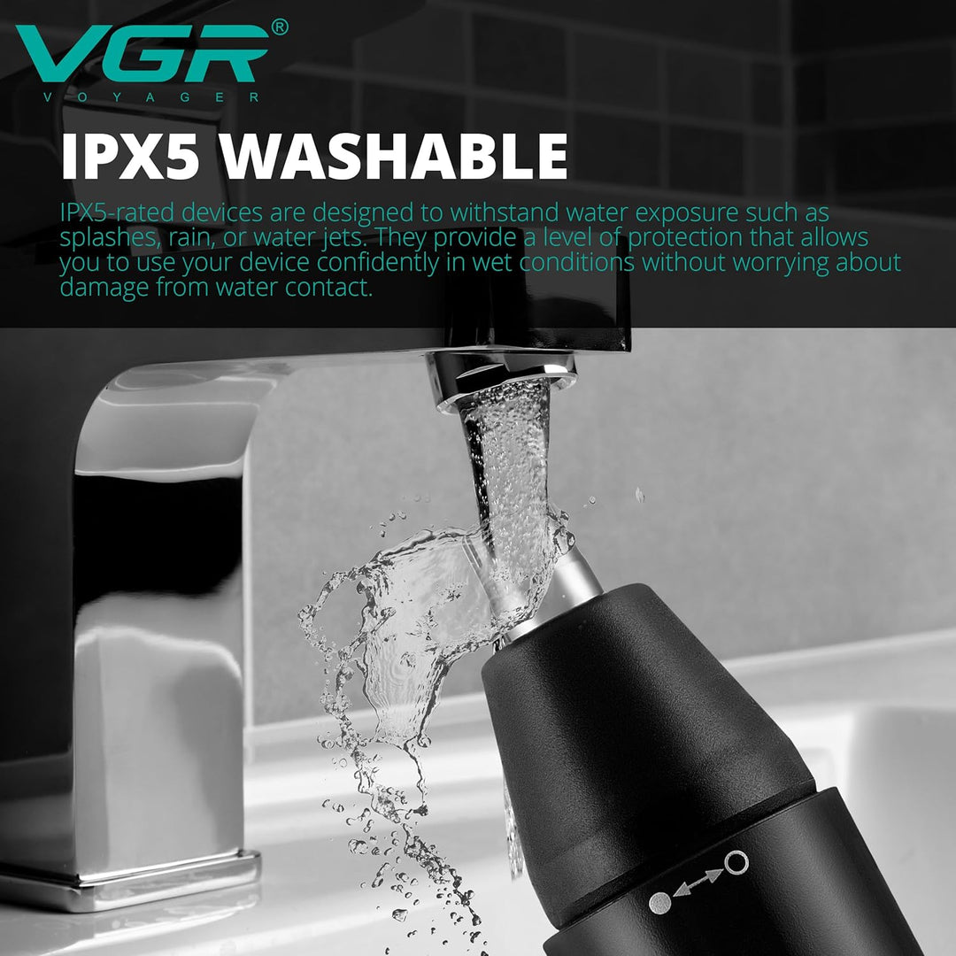 V-613 2-in-1 Nose & Ear Trimmer For Men, Black