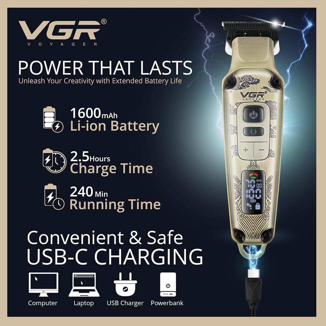 V-901 Cordless Hair Trimmer For Men, Gold