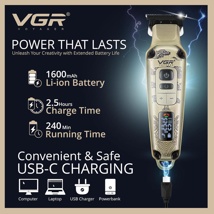 V-901 Cordless Hair Trimmer For Men, Gold