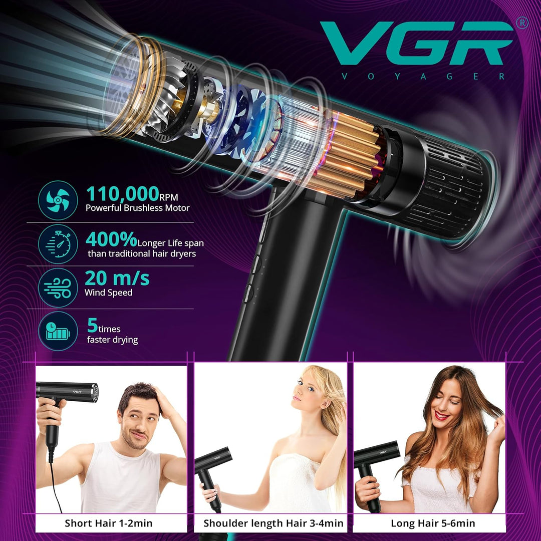 V-427 Professional Hair Dryer, Black
