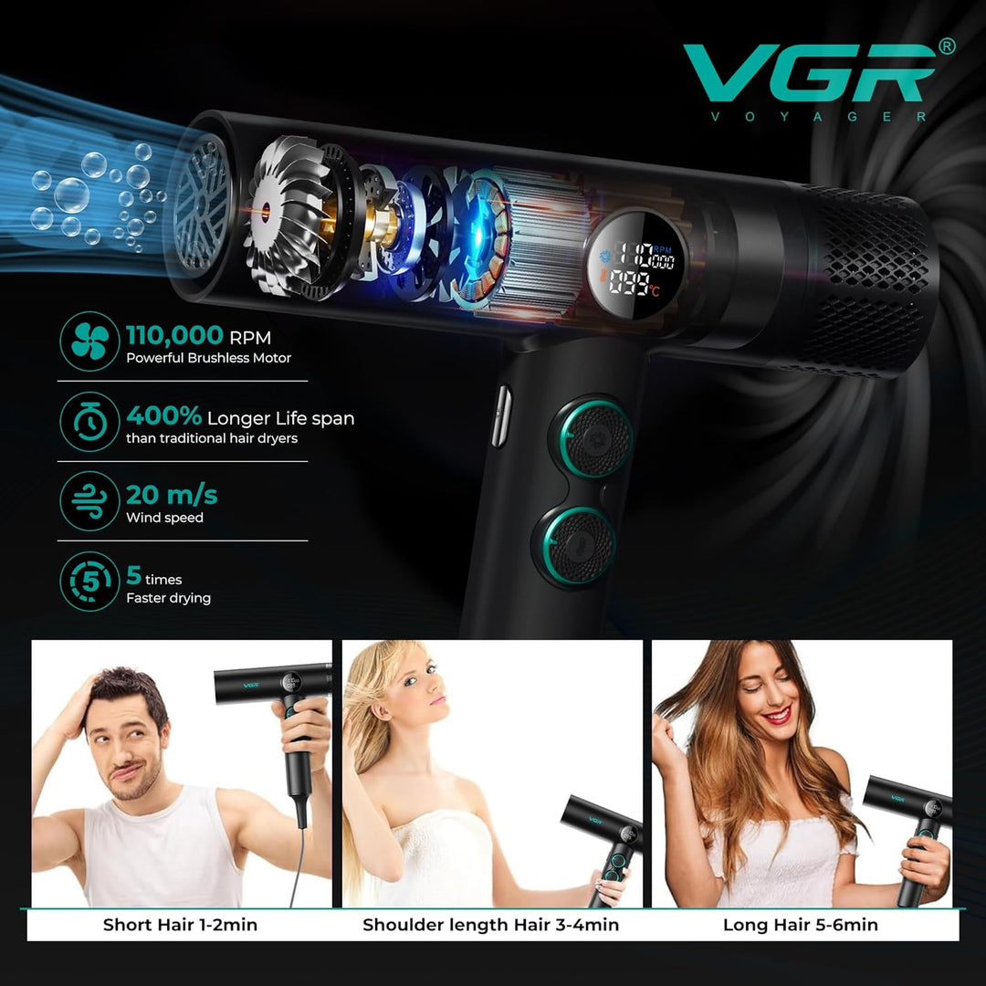 V-401 Professional Hair Dryer, Black