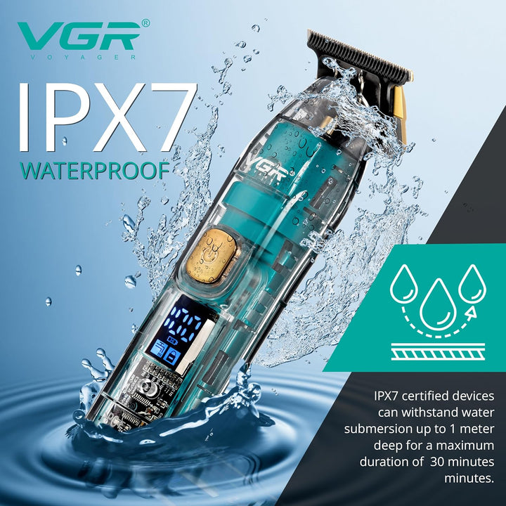 V-961 Waterproof Hair Trimmer For Men, Transparent