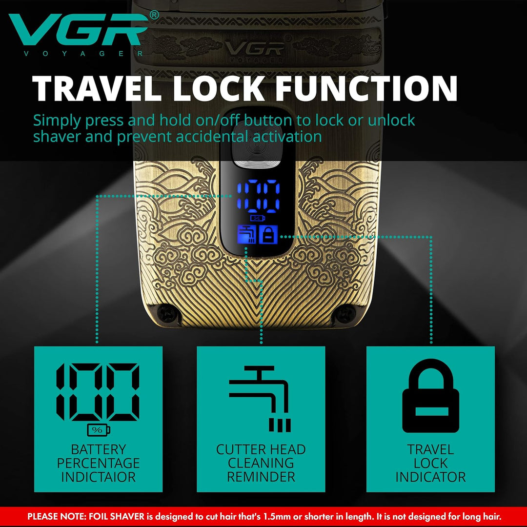 V-335 Waterproof Foil Shaver For Men, Golden