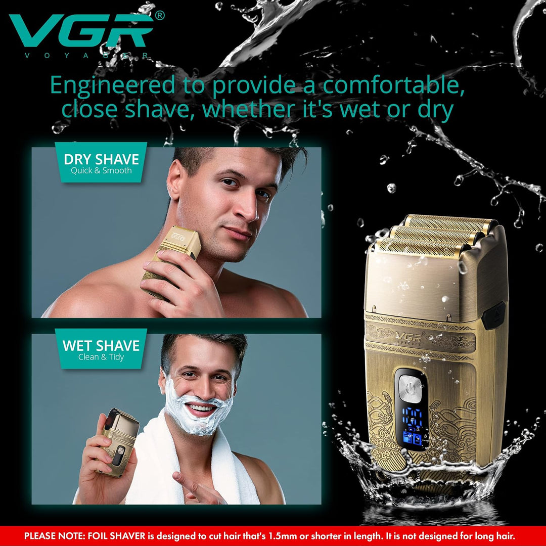 V-335 Waterproof Foil Shaver For Men, Golden