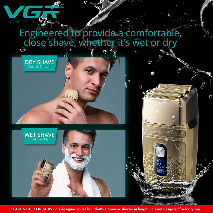 V-335 Waterproof Foil Shaver For Men, Golden