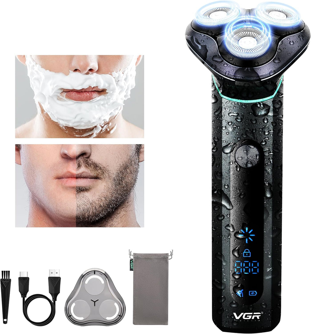 V-310 Waterproof Rotary Shaver For Men, Forest Green