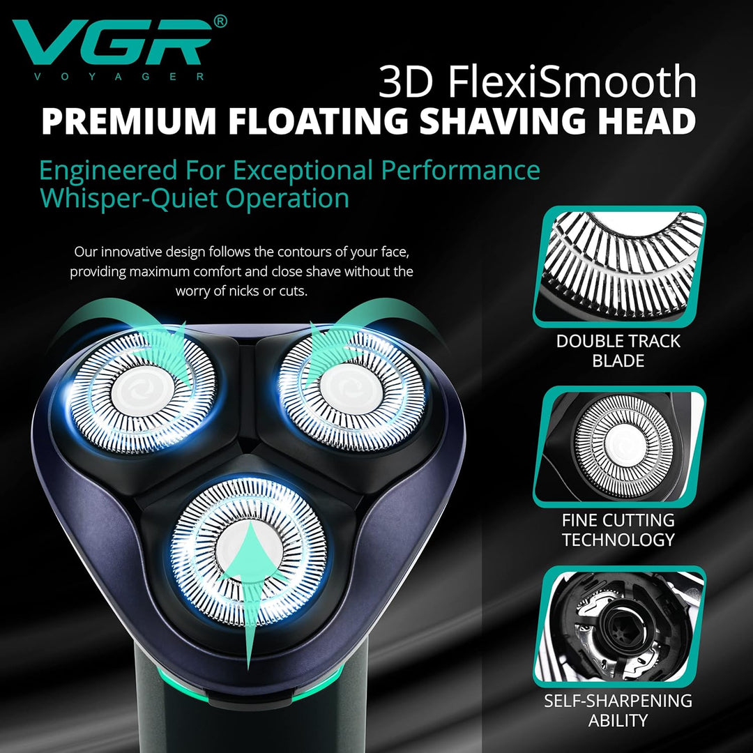V-310 Waterproof Rotary Shaver For Men, Forest Green