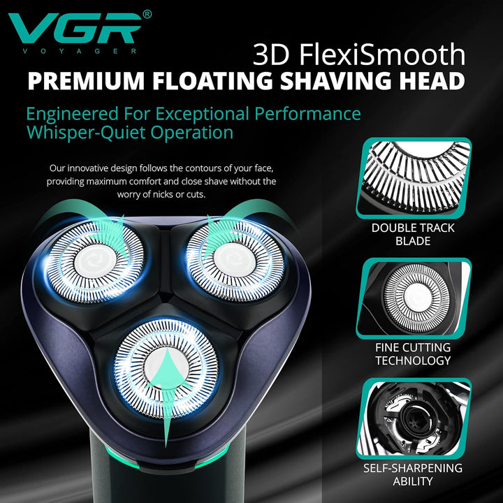 V-310 Waterproof Rotary Shaver For Men, Forest Green