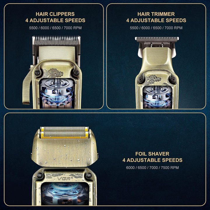 V-642 Professional Barber Combo For Men, Gold