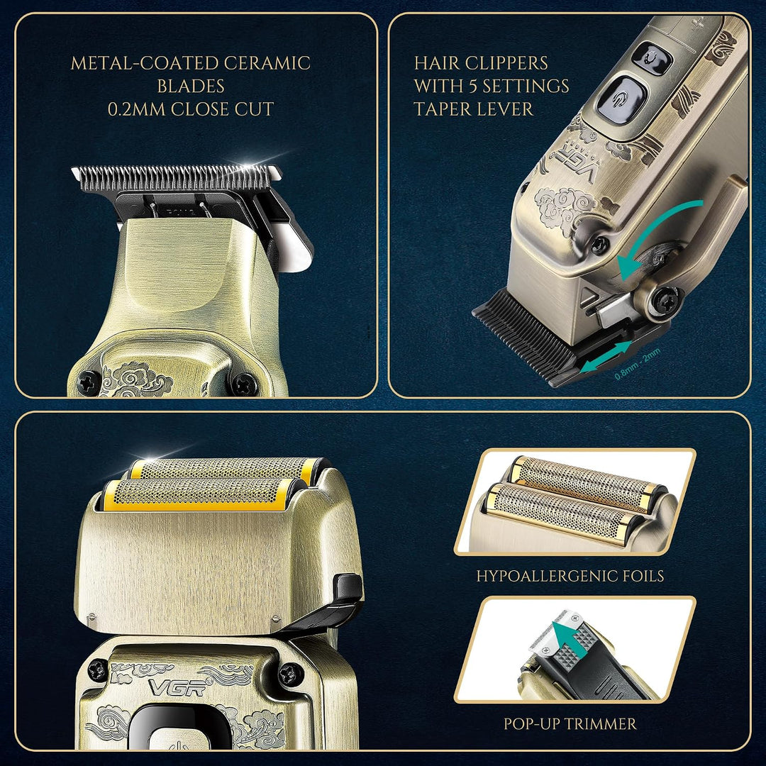 V-642 Professional Barber Combo For Men, Gold